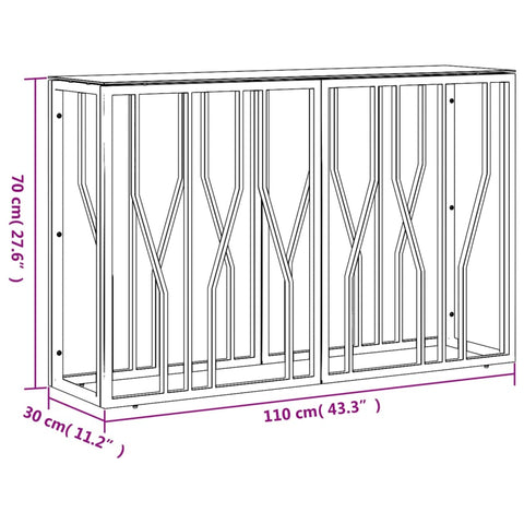 vidaXL Console Table 110x30x70 cm Stainless Steel and Glass