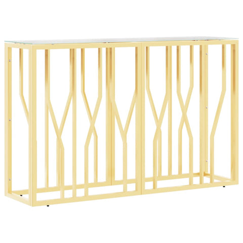 vidaXL Console Table 110x30x70 cm Stainless Steel and Glass