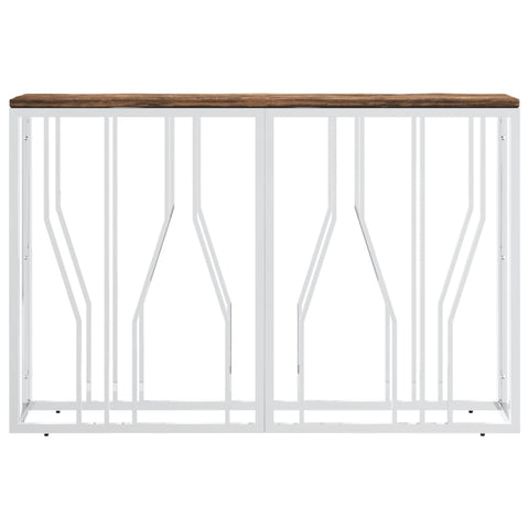 vidaXL Console Table Stainless Steel and Solid Wood Reclaimed