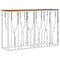 vidaXL Console Table Silver Stainless Steel and Solid Wood Acacia