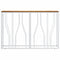 vidaXL Console Table Silver Stainless Steel and Solid Wood Acacia