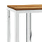 vidaXL Console Table Silver Stainless Steel and Solid Wood Acacia