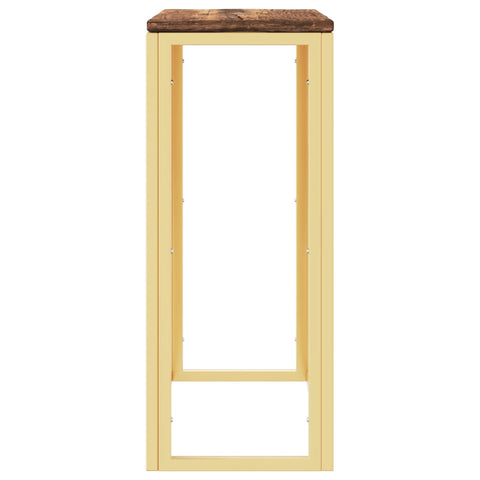 vidaXL Console Table Gold Stainless Steel and Solid Wood Reclaimed