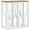 vidaXL Console Table Silver Stainless Steel and Solid Wood Acacia
