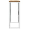 vidaXL Console Table Silver Stainless Steel and Solid Wood Acacia