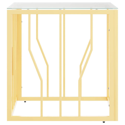 vidaXL Coffee Table Gold 50x50x50 cm Stainless Steel and Glass