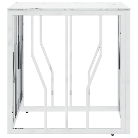 vidaXL Coffee Table Silver 50x50x50 cm Stainless Steel and Glass