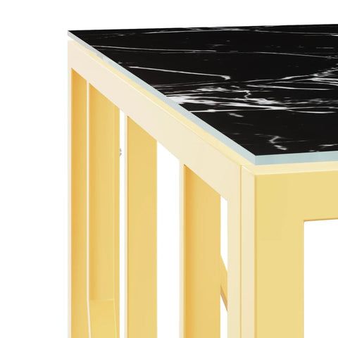 vidaXL Coffee Table Gold 50x50x50 cm Stainless Steel and Glass