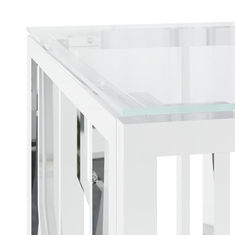 vidaXL Coffee Table 110x45x45 cm Stainless Steel and Glass