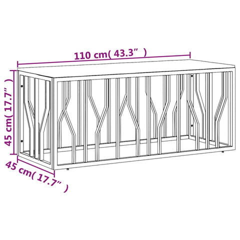 vidaXL Coffee Table Silver Stainless Steel and Solid Wood Reclaimed