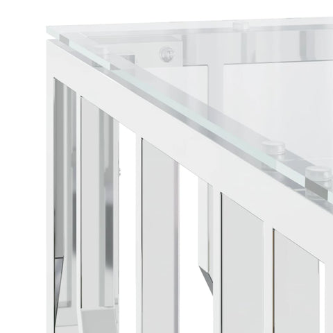 vidaXL Coffee Table 80x80x40 cm Stainless Steel and Glass