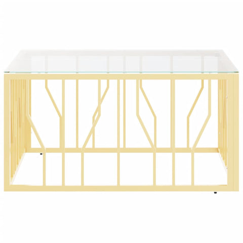 vidaXL Coffee Table Gold 80x80x40 cm Stainless Steel and Glass