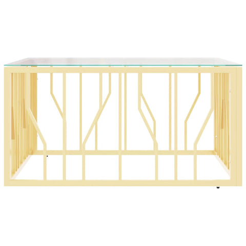 vidaXL Coffee Table Gold 80x80x40 cm Stainless Steel and Glass