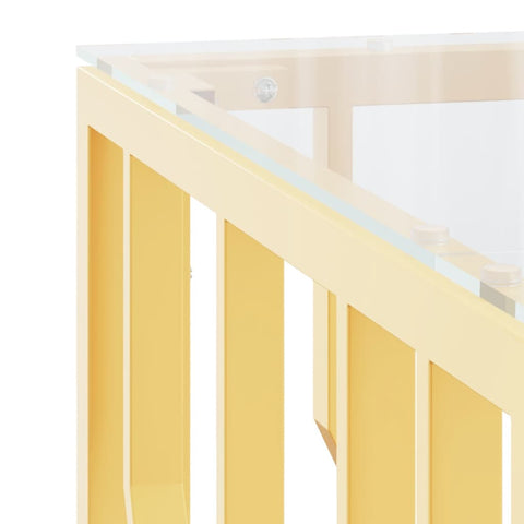 vidaXL Coffee Table Gold 80x80x40 cm Stainless Steel and Glass