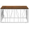 vidaXL Coffee Table Silver Stainless Steel and Solid Wood Reclaimed