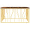 vidaXL Coffee Table Gold Stainless Steel and Solid Wood Reclaimed