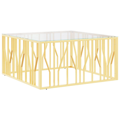 vidaXL Coffee Table 100x100x50 cm Stainless Steel and Glass