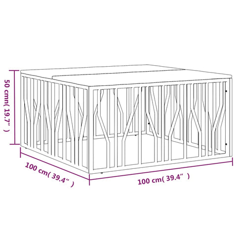 vidaXL Coffee Table Silver Stainless Steel and Solid Wood Acacia