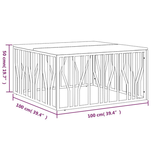 vidaXL Coffee Table Silver Stainless Steel and Solid Wood Reclaimed