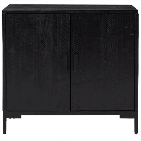 vidaXL Sideboard Black 75x35x70 cm Solid Pinewood
