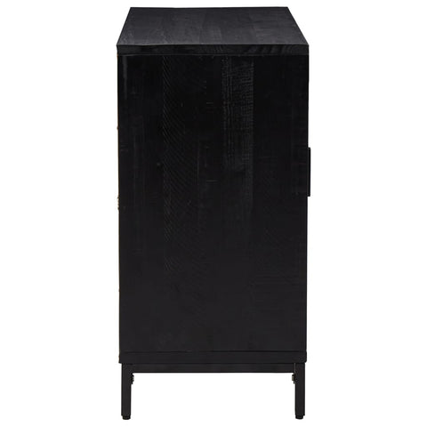 vidaXL Sideboard Black 75x35x70 cm Solid Pinewood