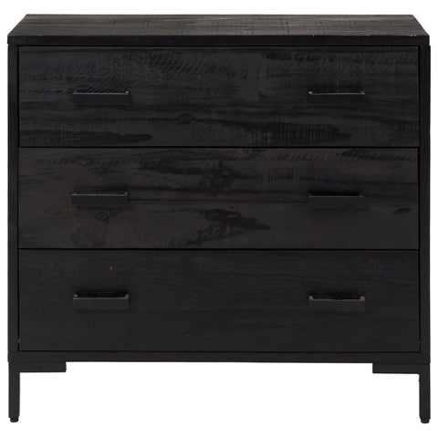 vidaXL Chest of Drawers Black 75x35x70 cm Solid Pinewood