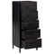 vidaXL Chest of Drawers Black 42x35x110 cm Solid Pinewood