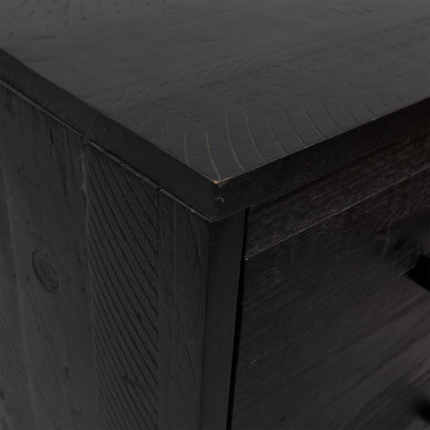 vidaXL Chest of Drawers Black 42x35x110 cm Solid Pinewood