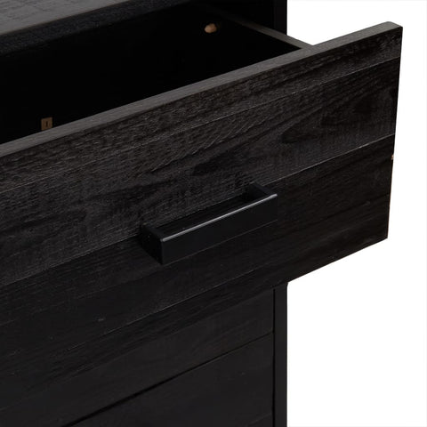 vidaXL Chest of Drawers Black 42x35x110 cm Solid Pinewood