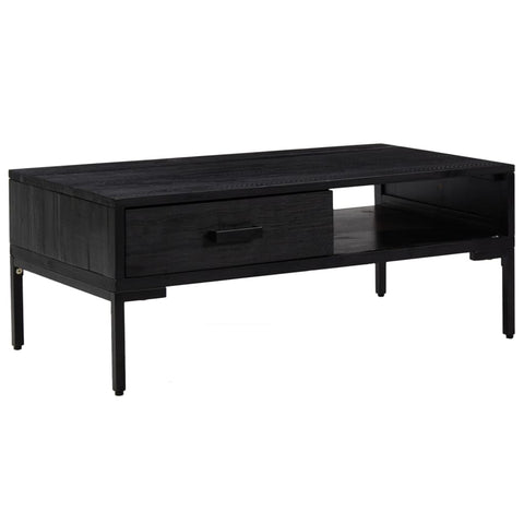 vidaXL Coffee Table Black 90x50x35 cm Solid Pinewood