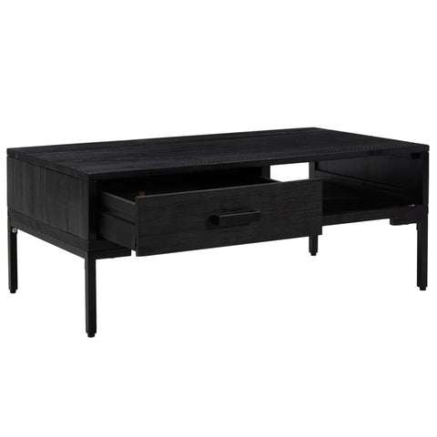 vidaXL Coffee Table Black 90x50x35 cm Solid Pinewood