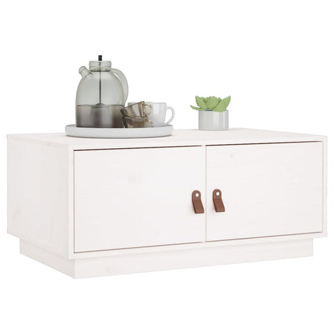 vidaXL Coffee Table White 80x50x35 cm Solid Wood Pine