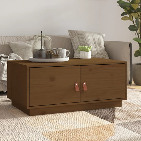 vidaXL Coffee Table Honey Brown 80x50x35 cm Solid Wood Pine