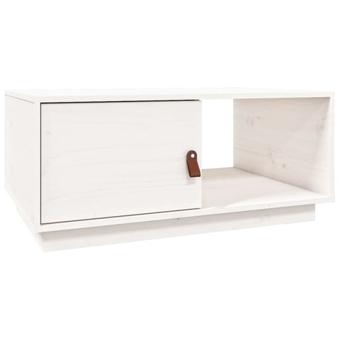 vidaXL Coffee Table White 80x50x35.5 cm Solid Wood Pine