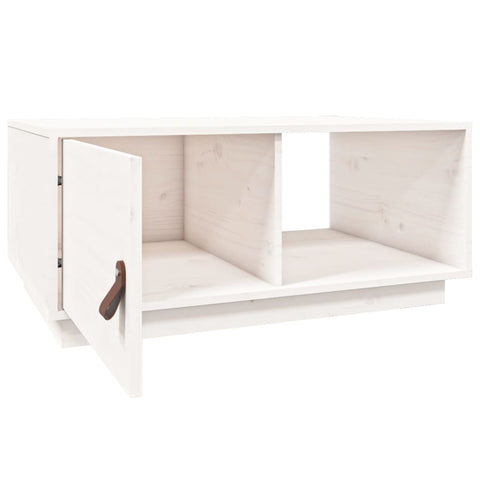 vidaXL Coffee Table White 80x50x35.5 cm Solid Wood Pine