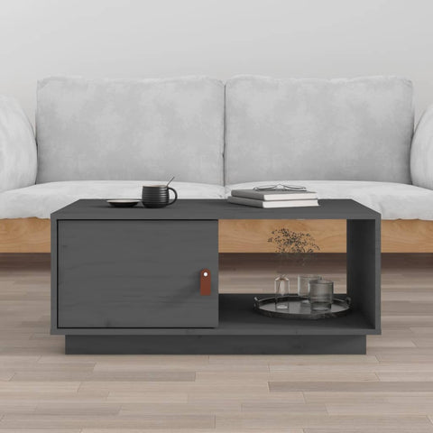 vidaXL Coffee Table Grey 80x50x35.5 cm Solid Wood Pine