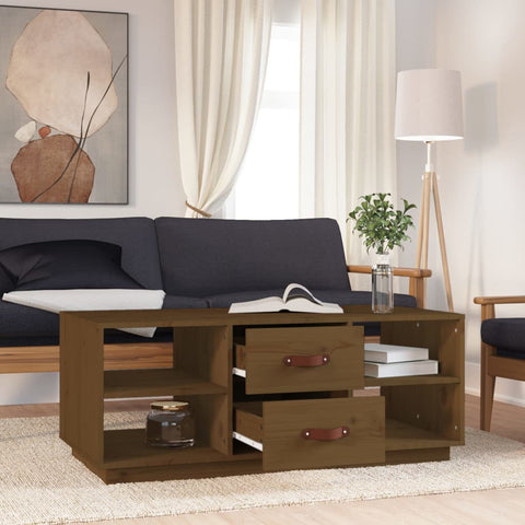 vidaXL Coffee Table Honey Brown 100x50x41 cm Solid Wood Pine