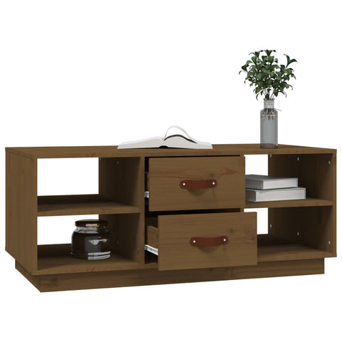 vidaXL Coffee Table Honey Brown 100x50x41 cm Solid Wood Pine