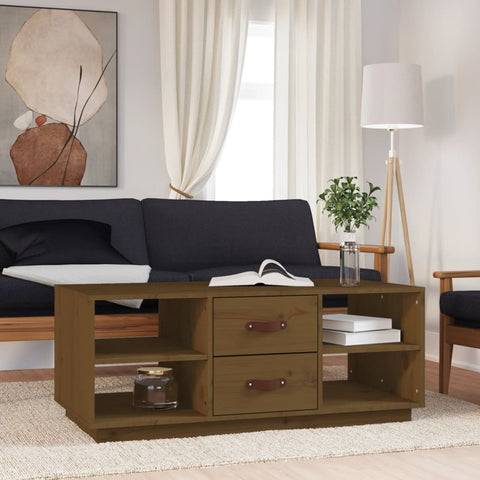vidaXL Coffee Table Honey Brown 100x50x41 cm Solid Wood Pine