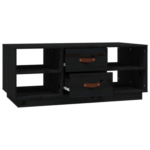 vidaXL Coffee Table Black 100x50x41 cm Solid Wood Pine