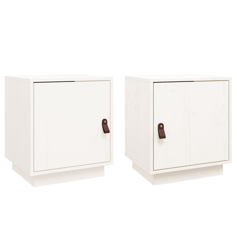 vidaXL Bedside Cabinets 2 pcs White 40x34x45 cm Solid Wood Pine