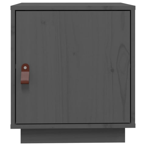 vidaXL Bedside Cabinet Grey 40x34x45 cm Solid Wood Pine