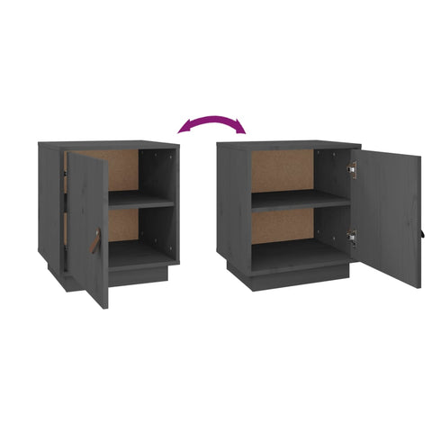 vidaXL Bedside Cabinets 2 pcs Grey 40x34x45 cm Solid Wood Pine