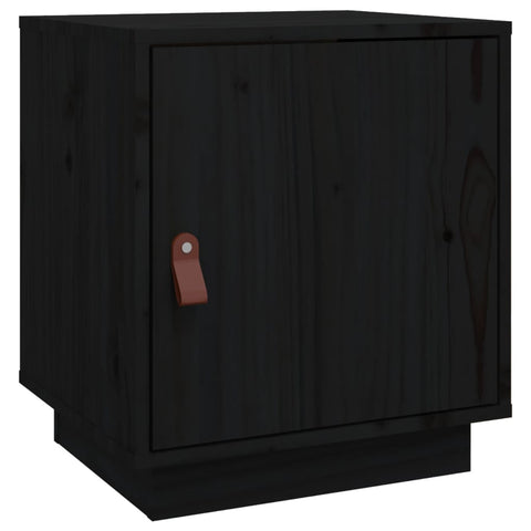 vidaXL Bedside Cabinet Black 40x34x45 cm Solid Wood Pine