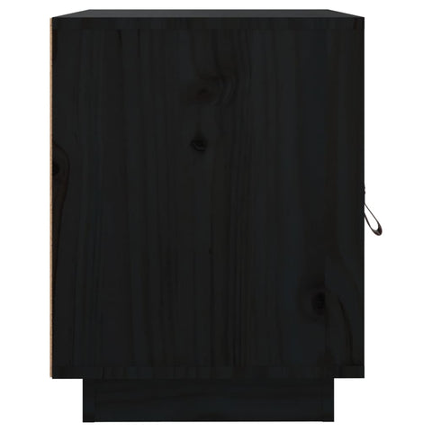 vidaXL Bedside Cabinet Black 40x34x45 cm Solid Wood Pine