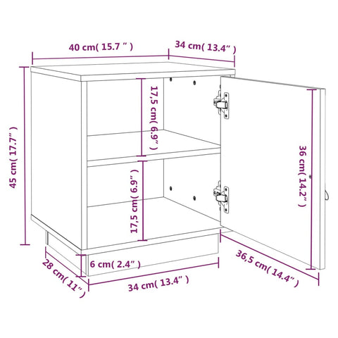 vidaXL Bedside Cabinets 2 pcs Black 40x34x45 cm Solid Wood Pine