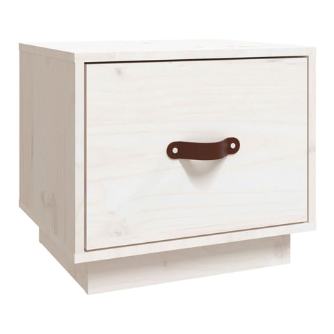 vidaXL Bedside Cabinet White 40x34x35 cm Solid Wood Pine