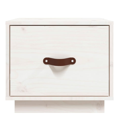 vidaXL Bedside Cabinet White 40x34x35 cm Solid Wood Pine