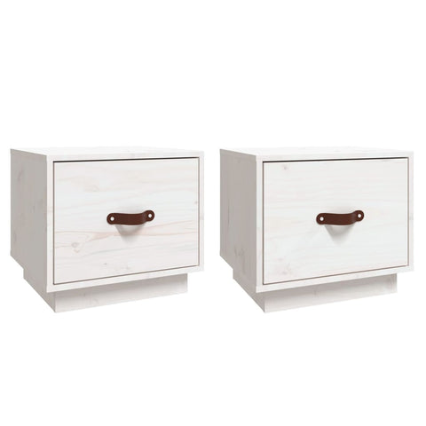 vidaXL Bedside Cabinets 2 pcs White 40x34x35 cm Solid Wood Pine