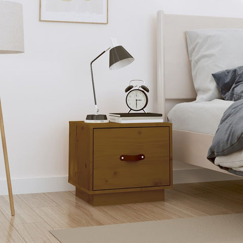 vidaXL Bedside Cabinet Honey Brown 40x34x35 cm Solid Wood Pine